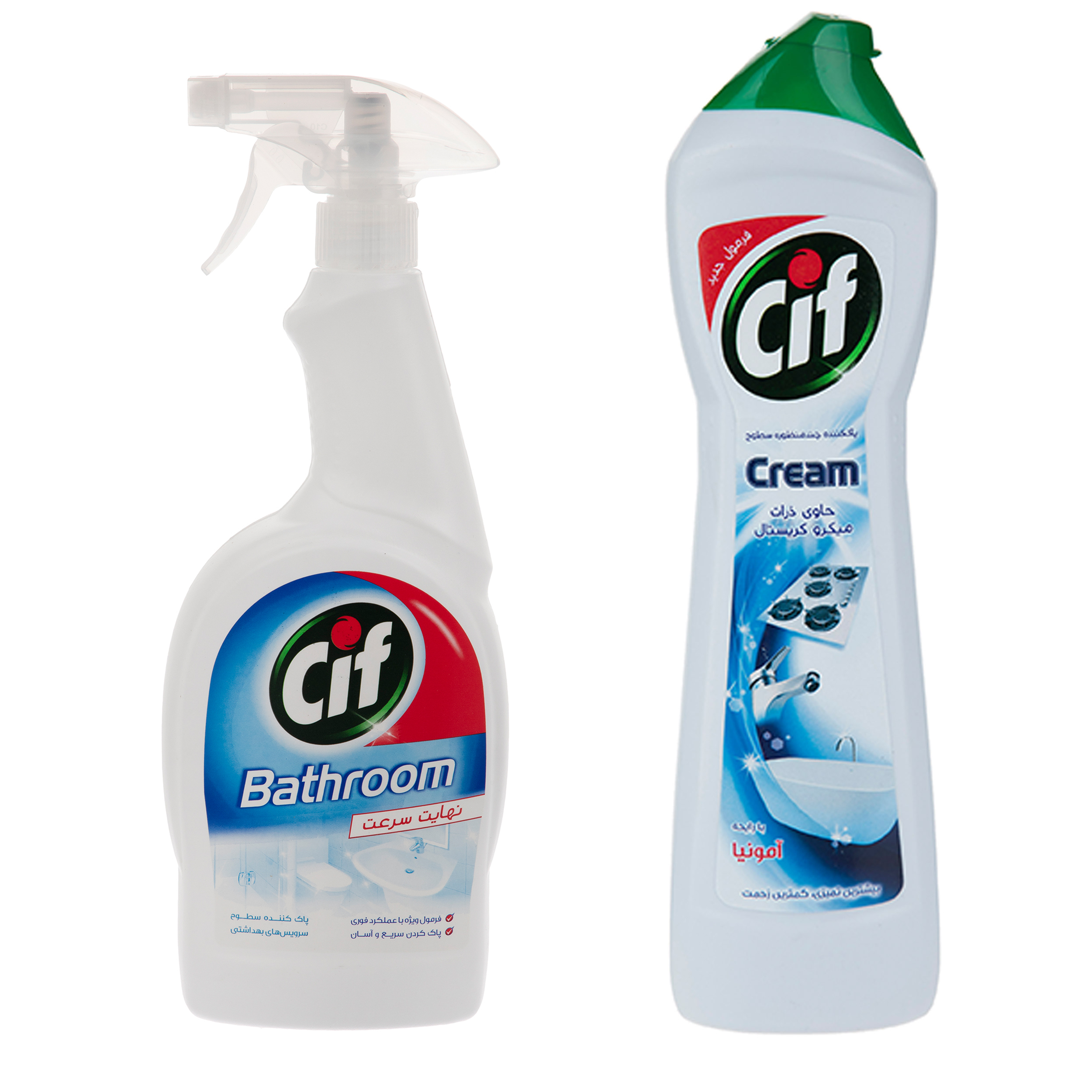 کرم تمیزکننده سطوح و اسپری تمیز کننده حمام و دستشویی سیف مقدار 750 گرم بسته 2 عددی 