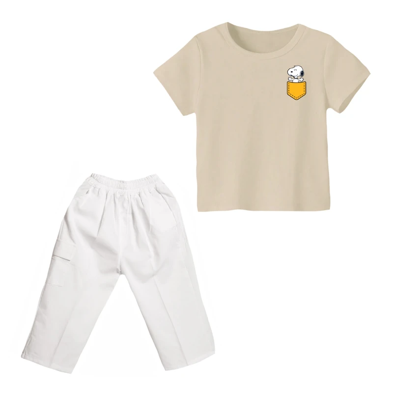 ست تی شرت و شلوارک پسرانه مدل اسنوپی کد ۱