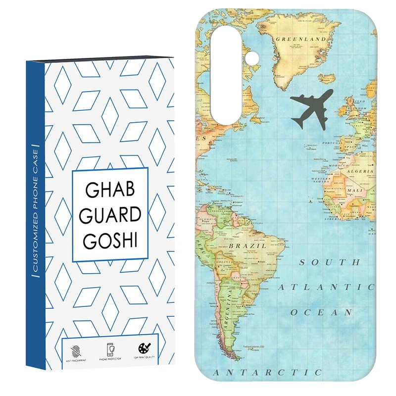 کاور قاب گارد گوشی طرح نقشه جهان کد Dimo-057 مناسب برای گوشی موبایل سامسونگ Galaxy S23 Fe