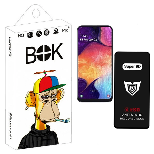 محافظ صفحه نمایش بوک مدل Super 9D Touch مناسب برای گوشی موبایل سامسونگ Galaxy a50