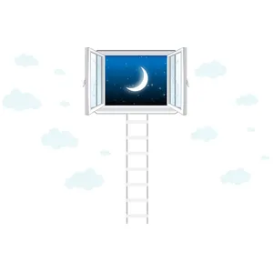  استیکر دیواری کودک طرح پله پله تا آسمان