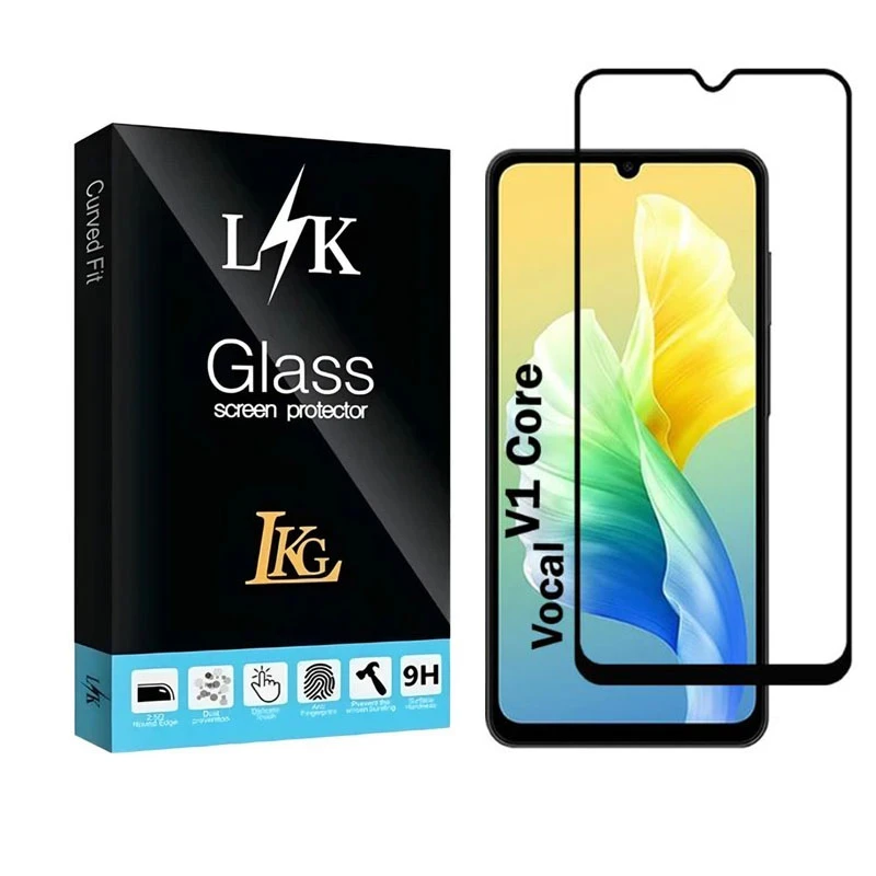 محافظ صفحه نمایش شیشه ای ال کا جی مدل FULL-LK مناسب برای گوشی موبایل وکال V1 Core