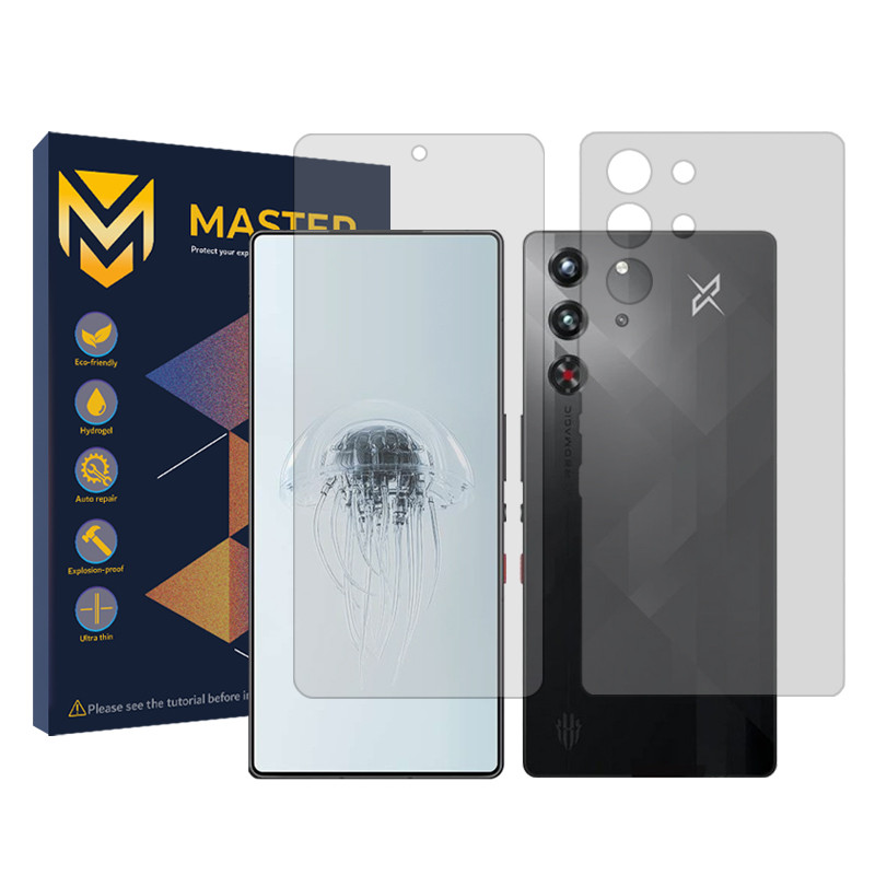 محافظ صفحه نمایش شفاف مستر مدل Resistant مناسب برای گوشی موبایل زد تی ای nubia RedMagic 10 Pro به همراه محافظ پشت گوشی