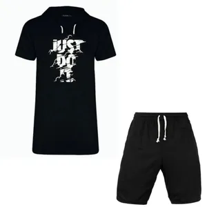 ست تی شرت کلاهدار و شلوارک ورزشی مردانه اولسون مدل انجامش کد 033