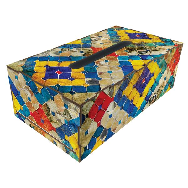 جعبه دستمال کاغذی مدل TB128 طرح موزاییک جعبه دستمال کاغذی مدل TB128 طرح موزاییک