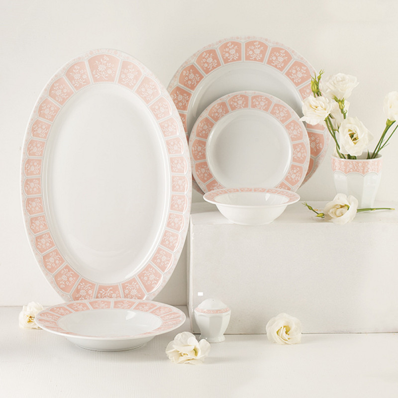 سرویس غذاخوری 103 پارچه چینی زرین ایران سری نئوکلاسیک مدل آرتمیس درجه یک