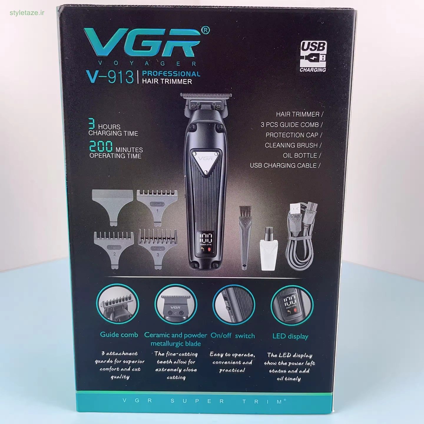 ماشین اصلاح موی سر و صورت وی جی ار مدل V-913 -  - 5