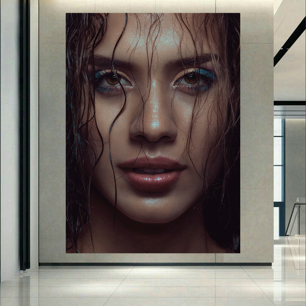 پوستر پارچه ای طرح آرایشگاه زنانه مدل چهره کد AR139