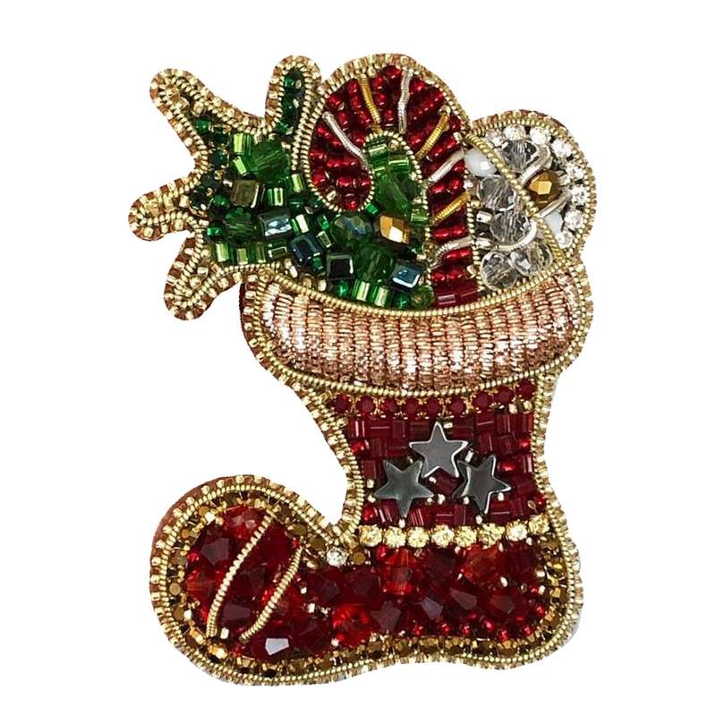 گل سینه زنانه مدل چکمه کریسمس B