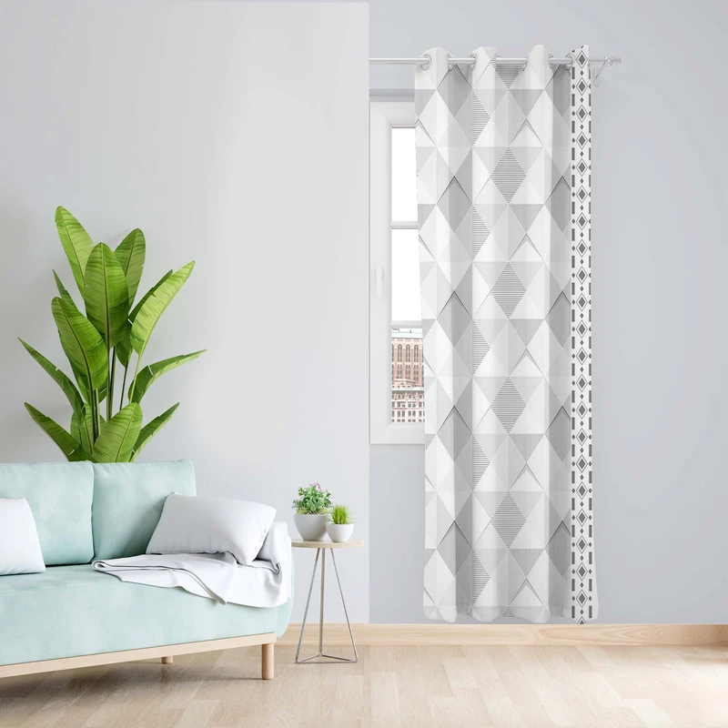 پرده طرح لوزی مدل مخمل پانچی کد 5472L z سایز 140x200 سانتی متر