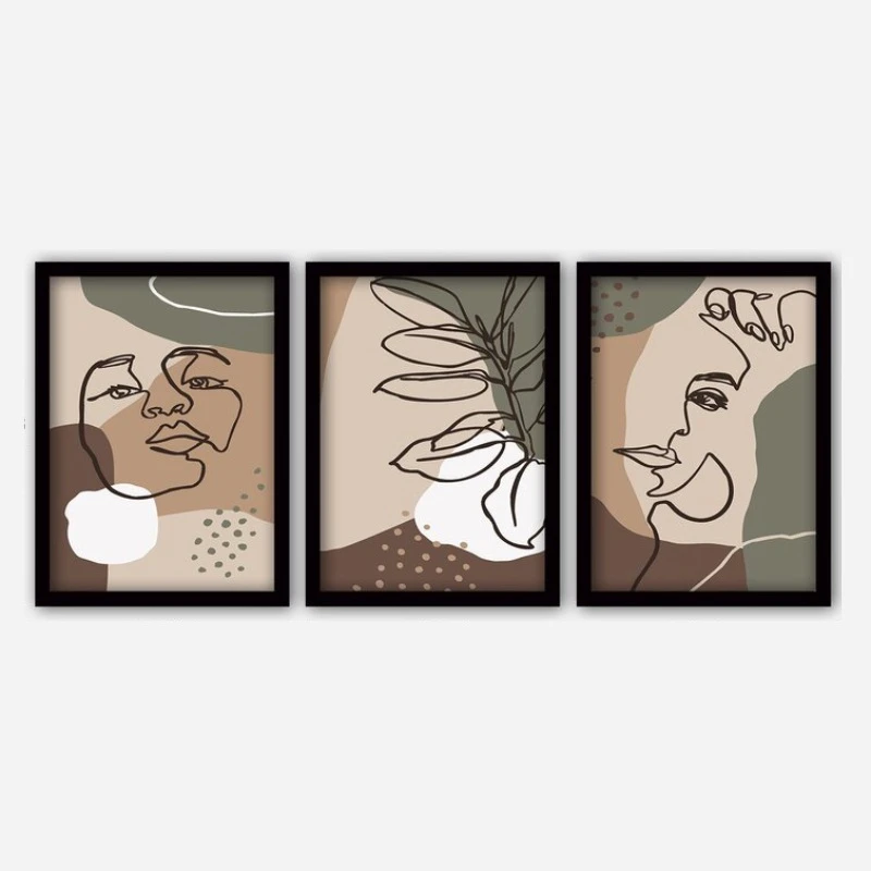 تابلو مدل دکوراتیو طرح مینیمال کد YF2345 مجموعه 3 عددی