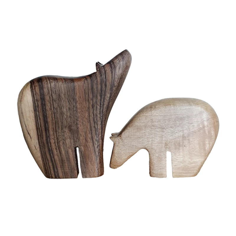 مجسمه چوبی مدل خانواده خرسی کد 02 بسته 2 عددی