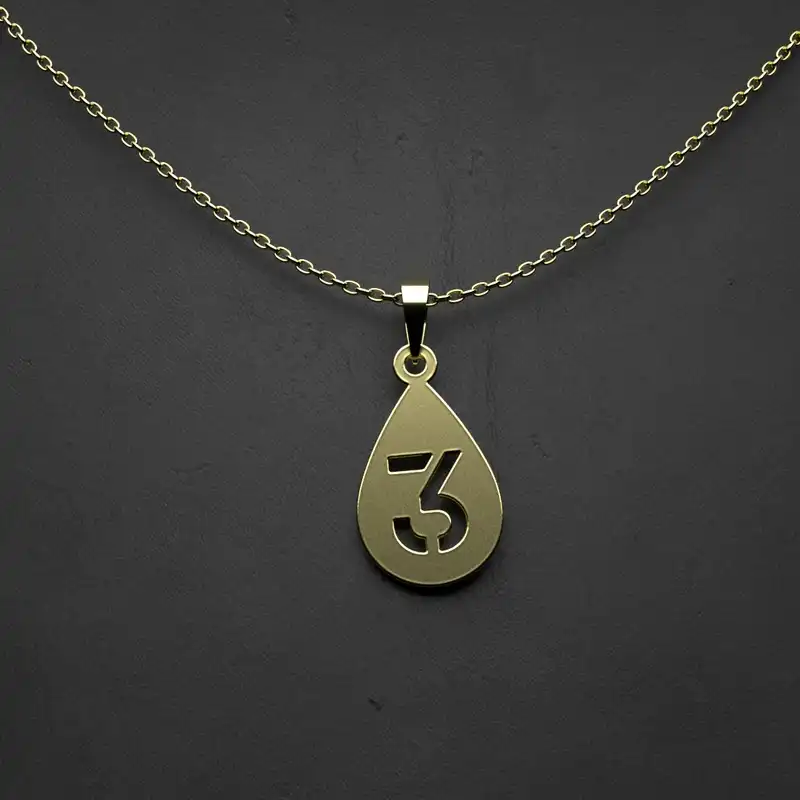 گردنبند طلا 18 عیار زنانه مدوپد مدل عدد 3 کد QQ2-1-1246