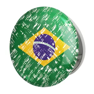 آینه جیبی خندالو طرح پرچم برزیل مدل تاشو کد 20692 