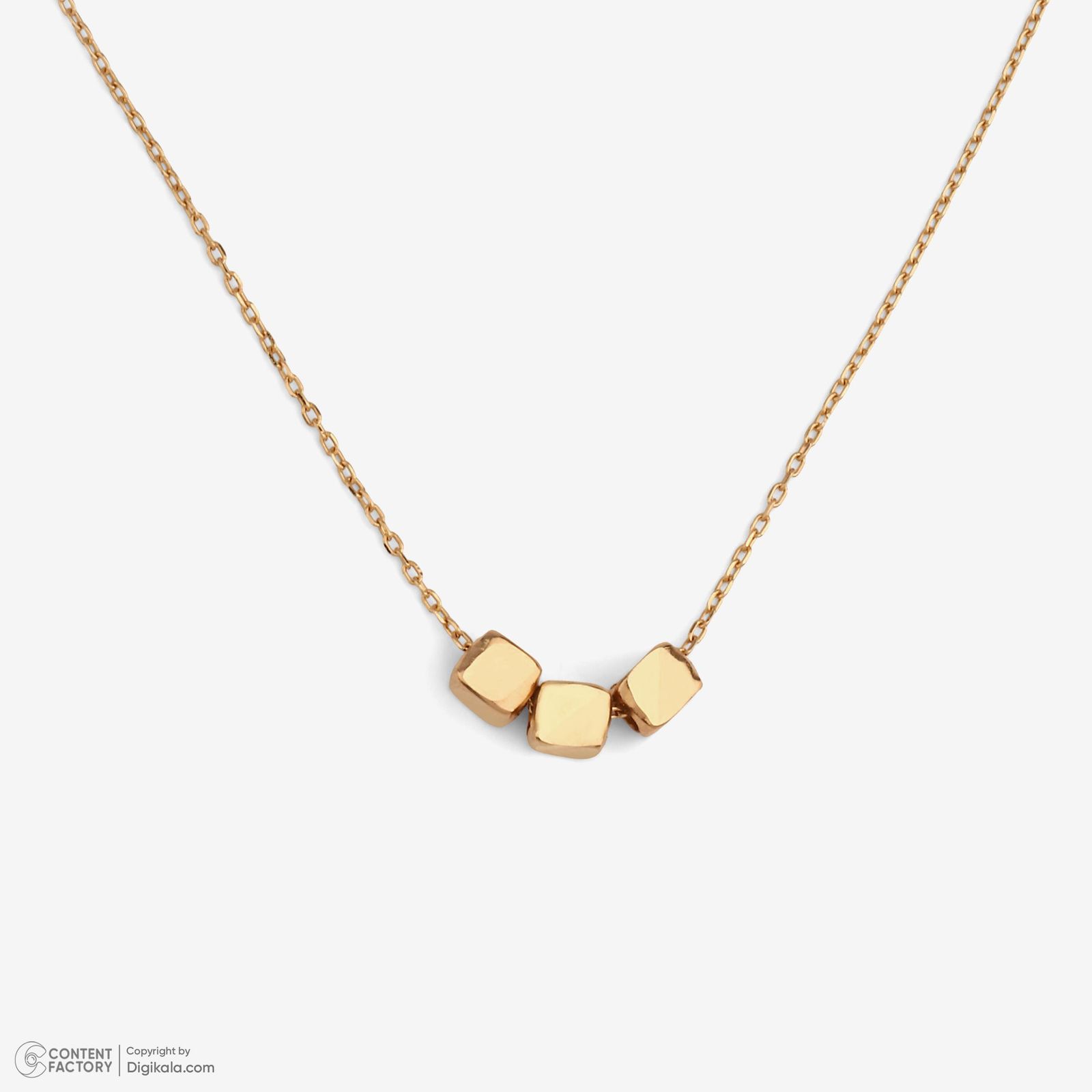 گردنبند طلا 18 عیار زنانه با زنجیر حلقهای (فلامینگو) وی گالری مدل سه مکعب تراش کد NC3829 -  - 5