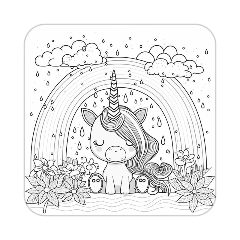 زیر لیوانی کاکتی طرح اسب تک شاخ و یونیکورن مدل mp30352