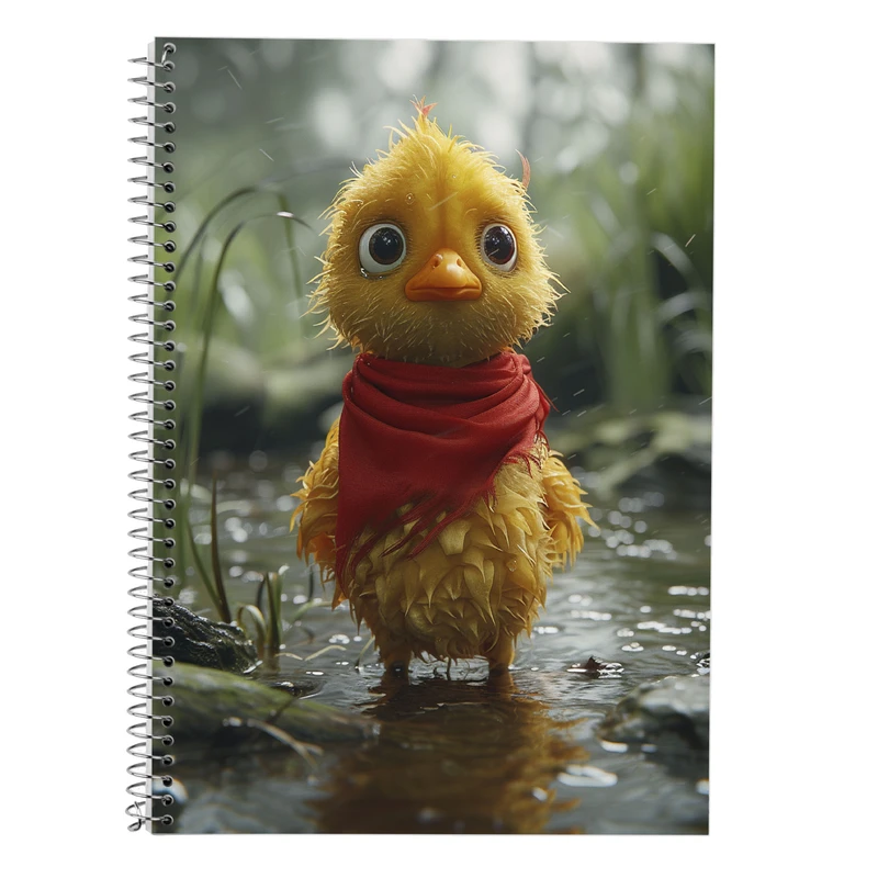 دفتر زبان 50 برگ مدوپد مدل سه خط طرح جوجه کد DF14691