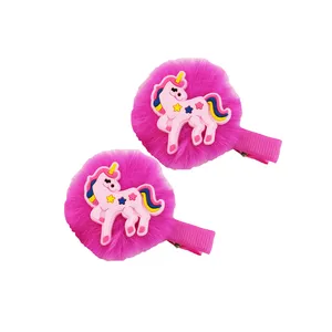 گیره مو دخترانه مدل یونیکورن اسب تکشاخ کد P08 بسته دو عددی