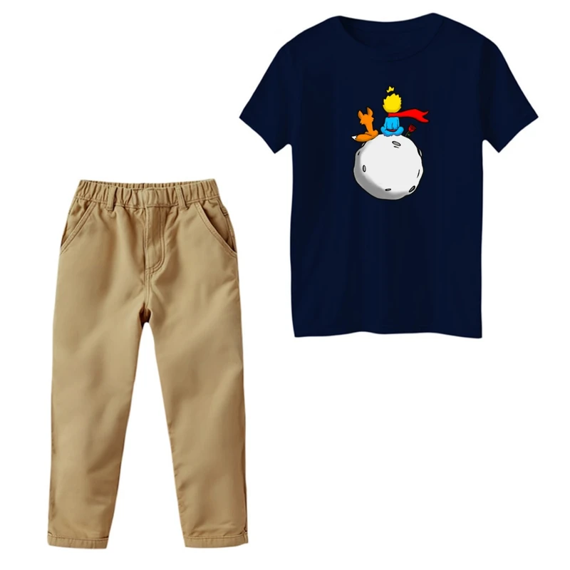 ست تی‌شرت و شلوار پسرانه مدل شازده کوچولو کد 02