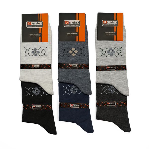 جوراب ساق بلند مردانه سیرداش مدل 97 بسته 6 عددی