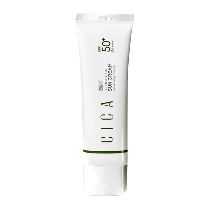 کرم ضد آفتاب بدون رنگ تن زیرو SPF 50 مدل CICA مناسب برای انواع پوست حجم 50 میلیلیتر