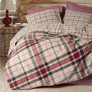 سرویس روتختی کاتن باکس مدل Warm Flanel Jamil Bordo دونفره 4 تکه 