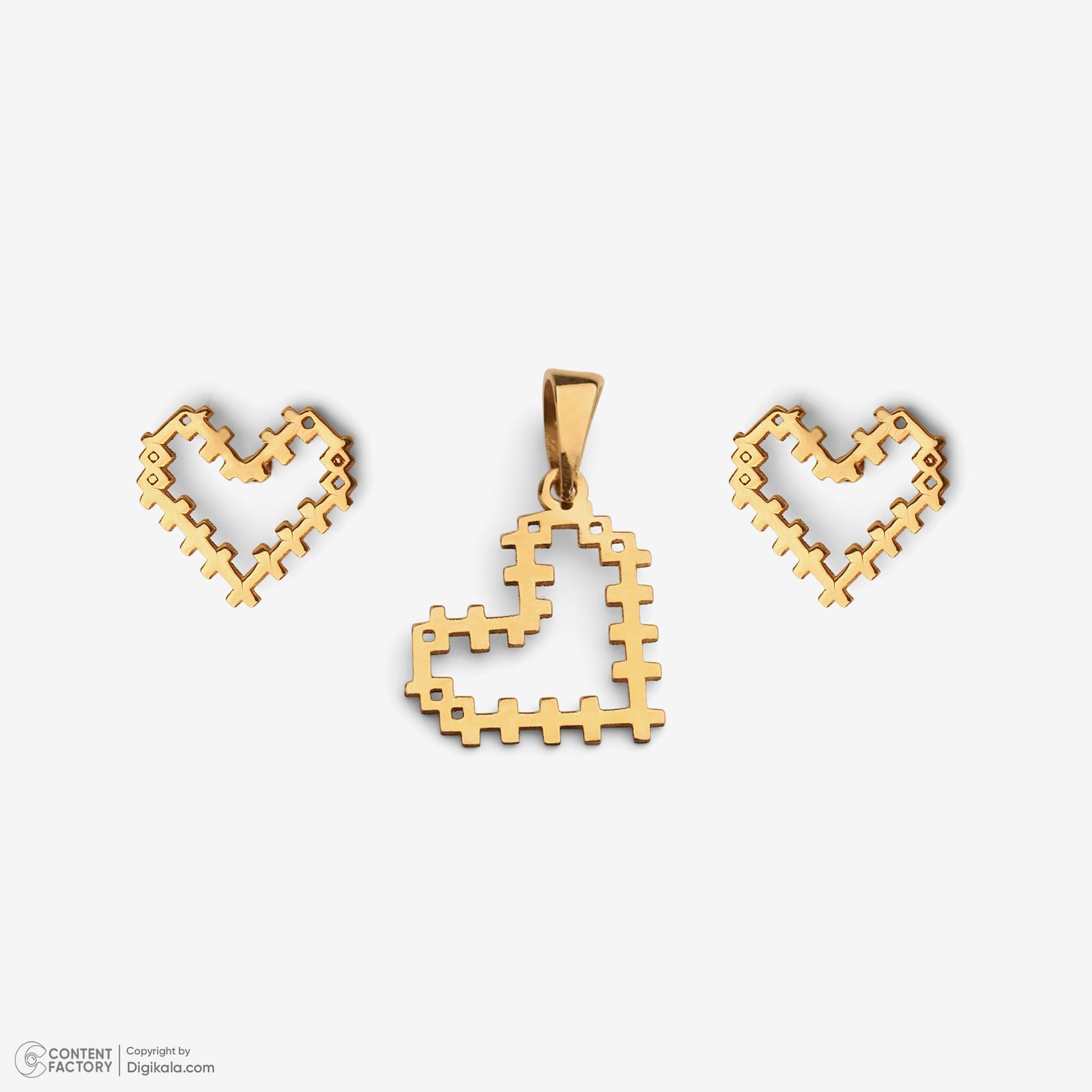 نیم ست طلا 18 عیار زنانه سایا گلد مدل قلبک ns7 -  - 5