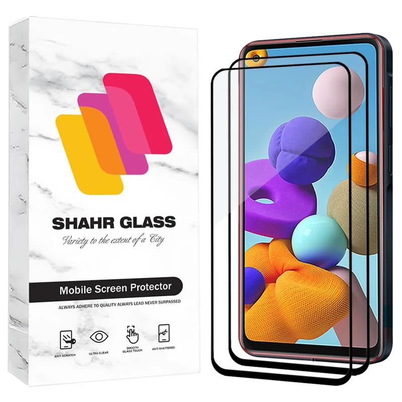محافظ صفحه نمایش شیشه ای شهر گلس مدل FUL2 مناسب برای گوشی موبایل سامسونگ Galaxy A21s / اوپو A55 4G / A96 / وان پلاس OnePlus Nord N100 / دوجی Doogee N30 بسته دو عددی