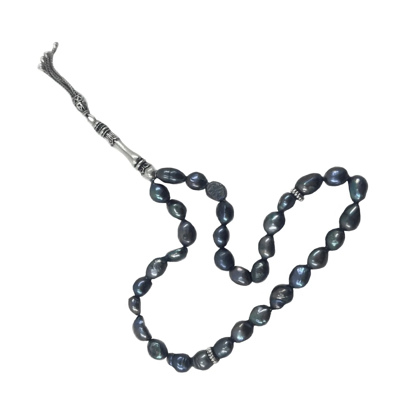 تسبیح نقره گالری ظهیرالدینی مدل ROS-79 مروارید پرورشی