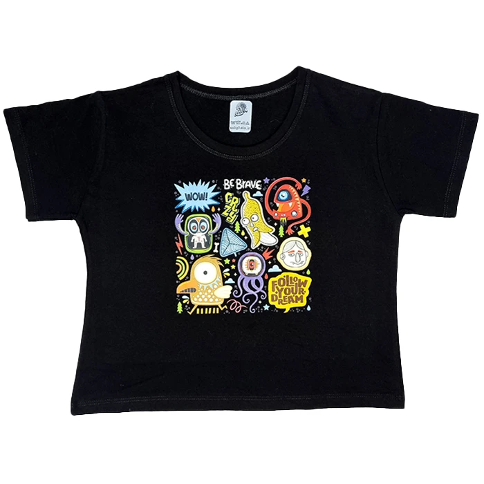 کراپ‌ تی‌شرت آستین کوتاه زنانه مدل be brave