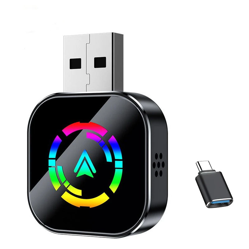 کارپلی و اندروید اتو مدل Wireless CarPlay/Android Auto Q1AS به همراه مبدل USB به USB-C