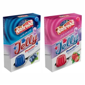 پودر ژله بلوبری و توت‌فرنگی کهربا - 100 گرم مجموعه 2 عددی