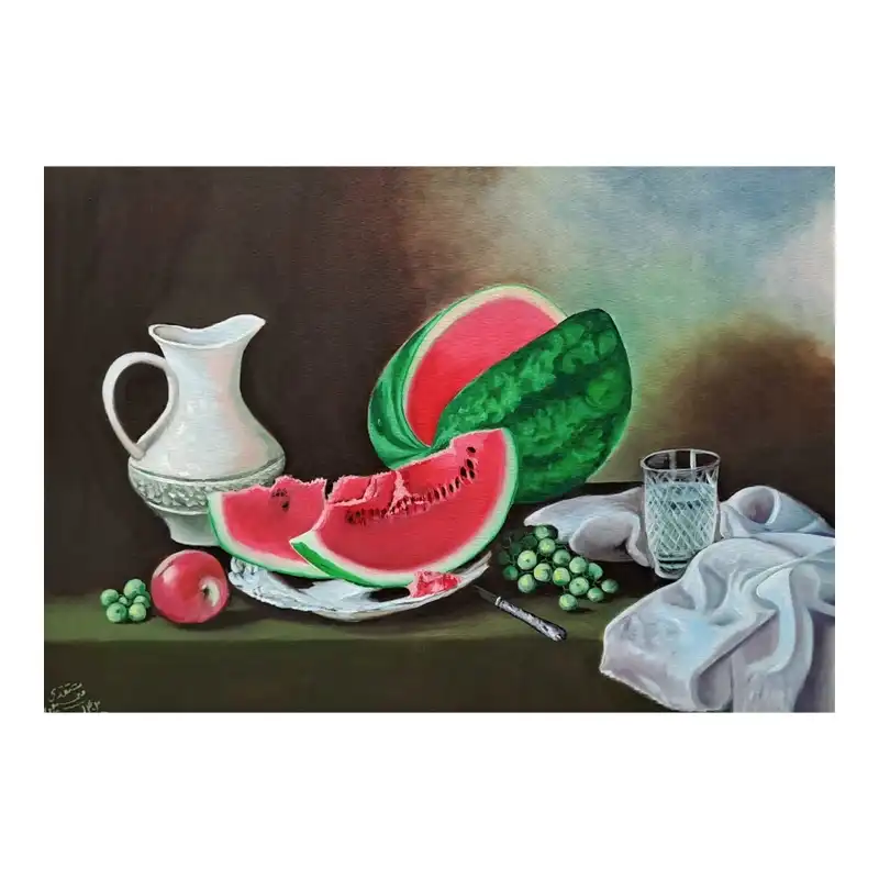 تابلو نقاشی رنگ روغن طرح هندوانه