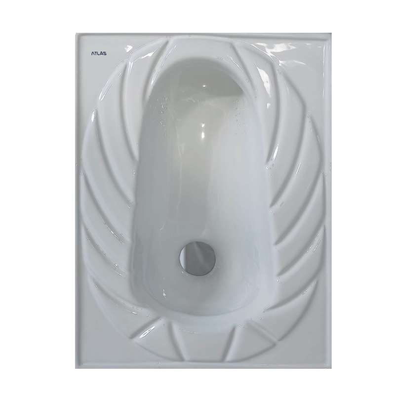 توالت زمینی چینی اطلس مدل ریملس طرح خورشید گود