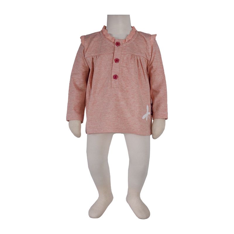 بلوز آستین بلند نوزادی آدمک مدل سنجاقک کد ‏148968 رنگ گلبهی -  - 2