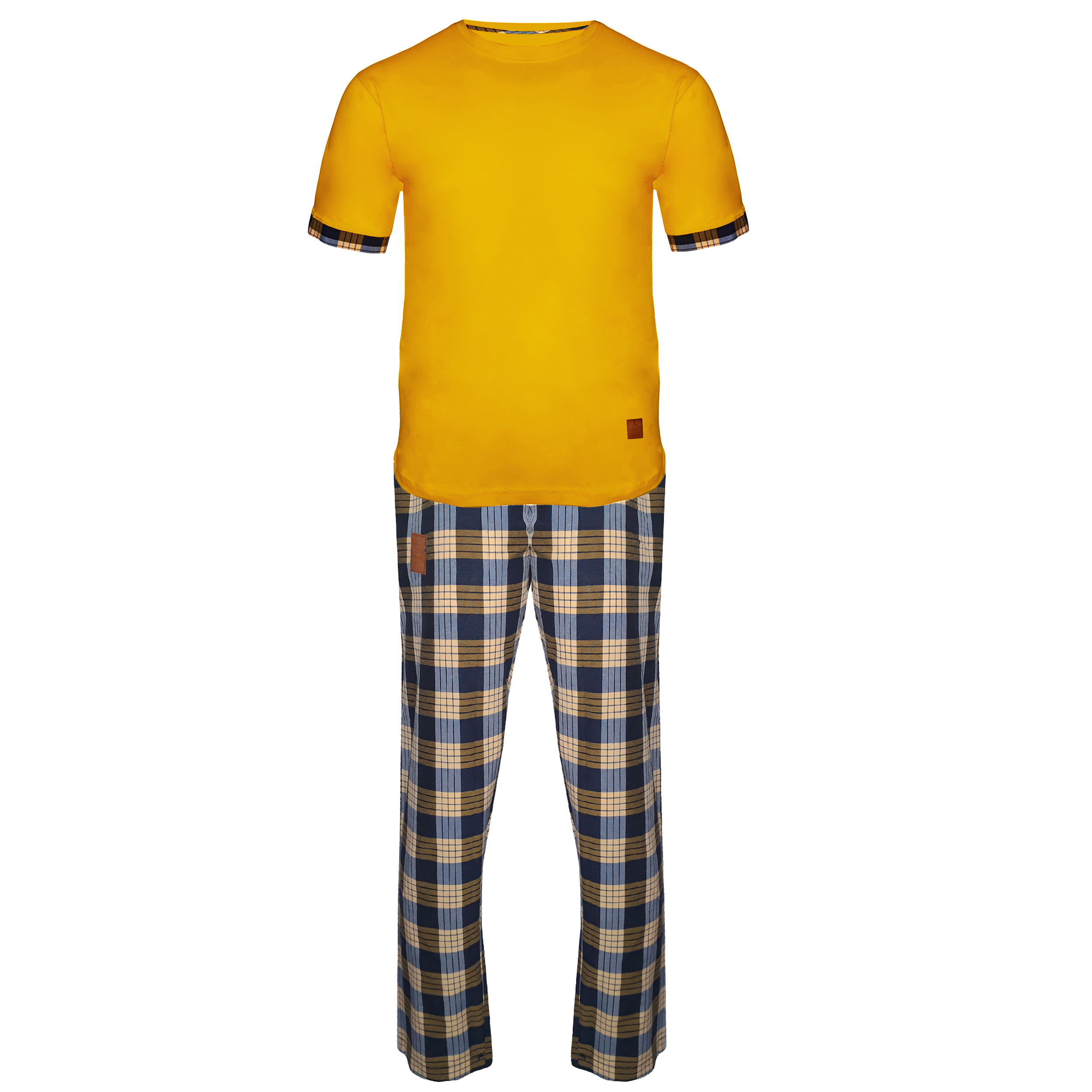 ست تی شرت و شلوار مردانه لباس خونه مدل طه 991130 کد 4560259 رنگ زرد