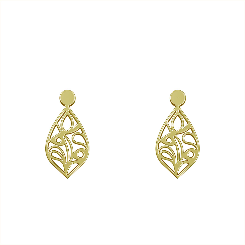 گوشواره طلا 18 عیار زنانه مدوپد مدل اشک کد GA1-10493