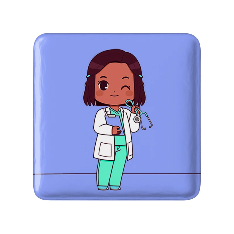 پیکسل خندالو طرح پزشک و پرستار کودکانه مدل مربعی کد 36489