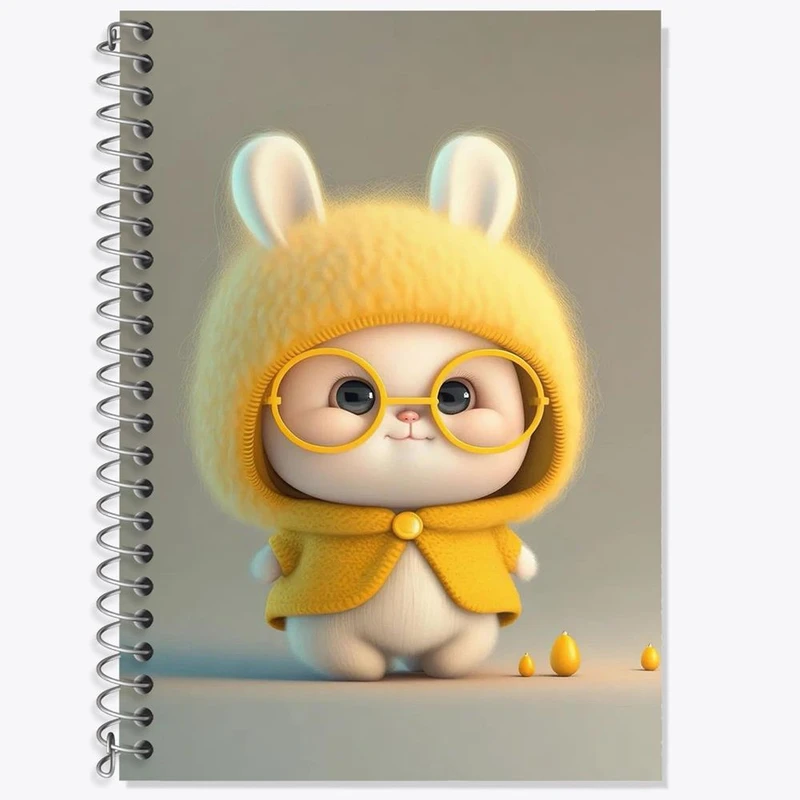 دفتر زبان 50 برگ خندالو مدل دو خط طرح خرگوش کد 26222