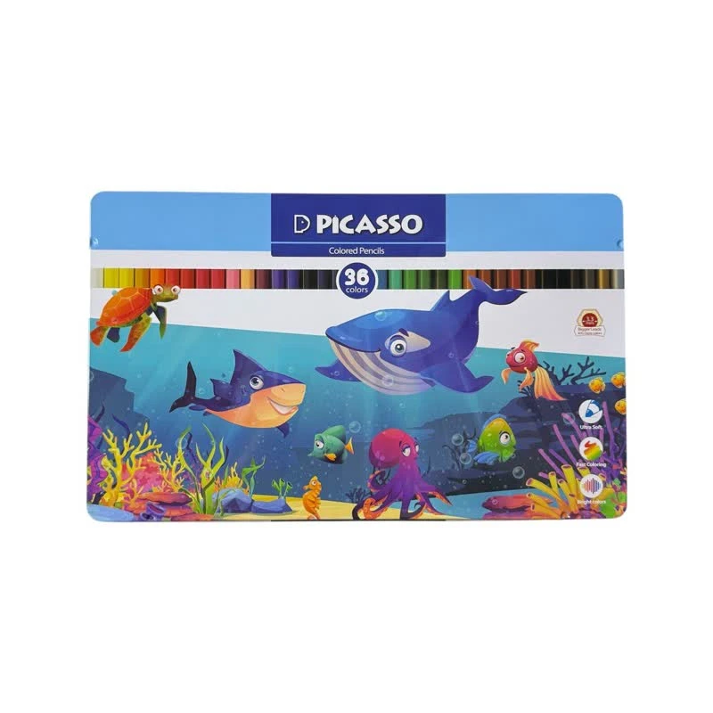 مداد رنگی 36 رنگ پیکاسو مدل GOL36-T طرح دلفین