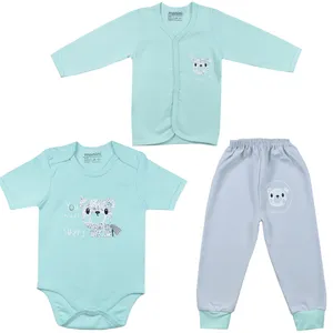 ست 3 تکه لباس نوزادی مانینی مدل خرس