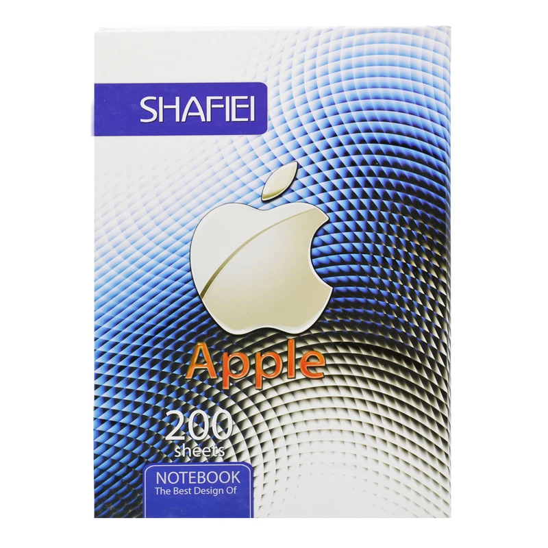 دفتر مشق 200 برگ شفیعی طرح APPLE کد 709