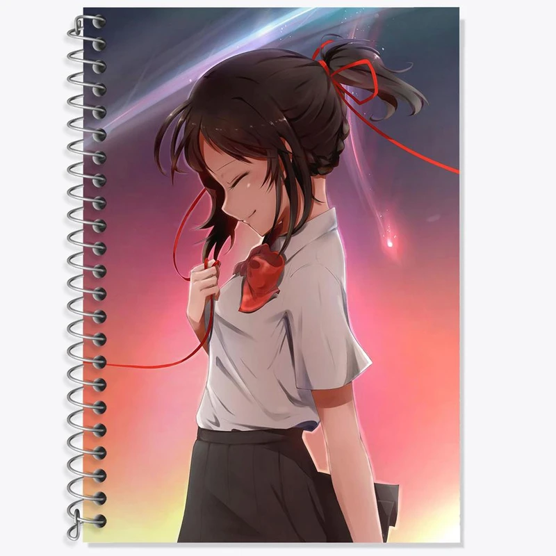 دفتر لغت 50 برگ خندالو مدل میتسویا میامیزو انیمه یورنیم Your Name کد 16260