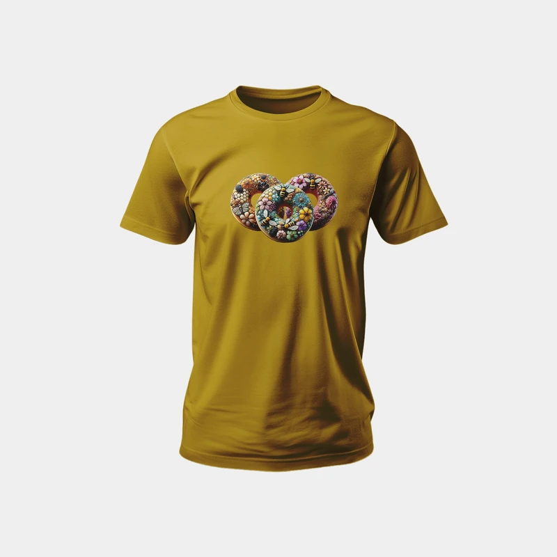 تی شرت آستین کوتاه مردانه مدل فیت طرح دونات