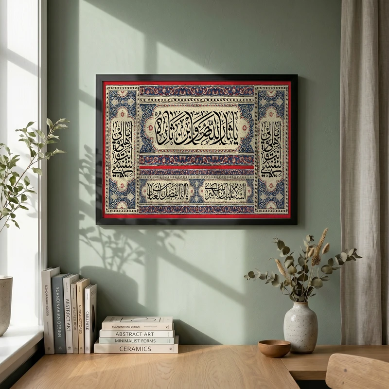 تابلو طرح یا ثار الله مدل G15529 فریم مشکی