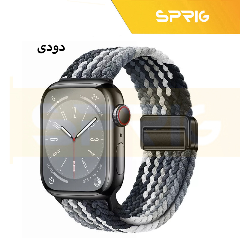 بند اسپریگ مدل Magnetic loop Braided مناسب برای اپل واچ سری SE2021/7/8/9 سایز 45 میلی متری