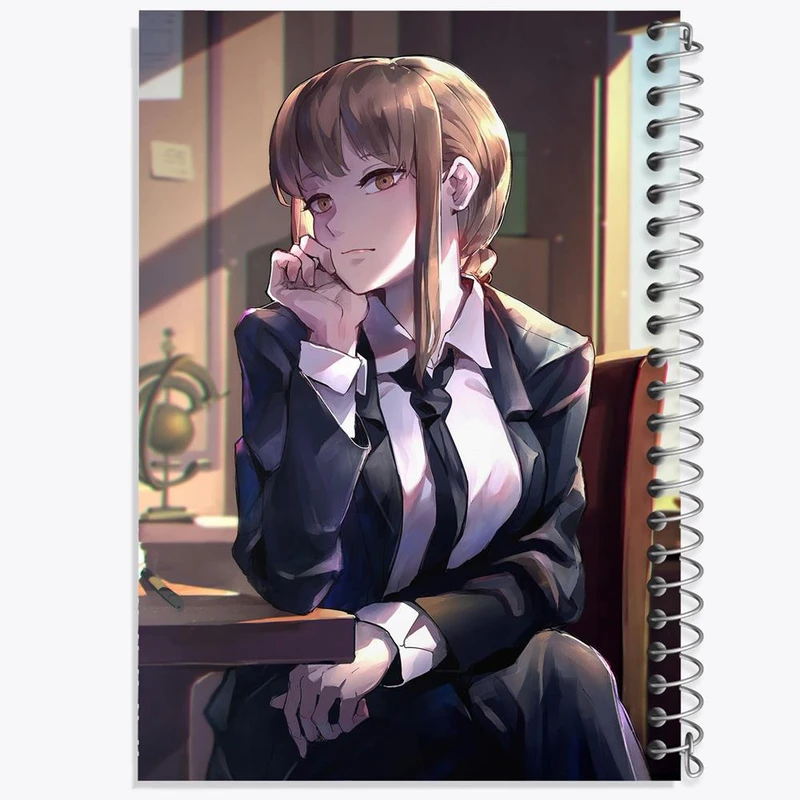 دفتر مشق 50 برگ خندالو مدل ماکیما انیمه مرد اره ای Chainsaw Man کد 17879