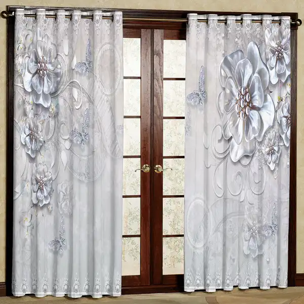 پرده مخمل پانچی کد 6485 سایز 280x140 سانتی متر