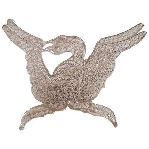 جای دستمال کاغذی ملیله کاری مدل قو کد 01