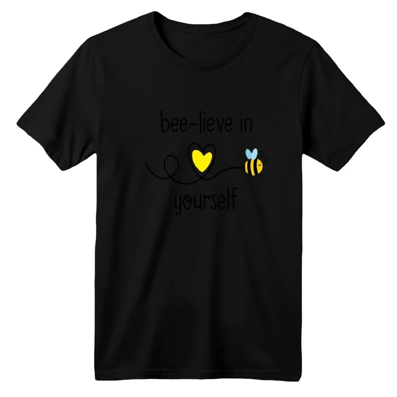 تی شرت آستین کوتاه یقه گرد  بچگانه مدل زنبور و قلب